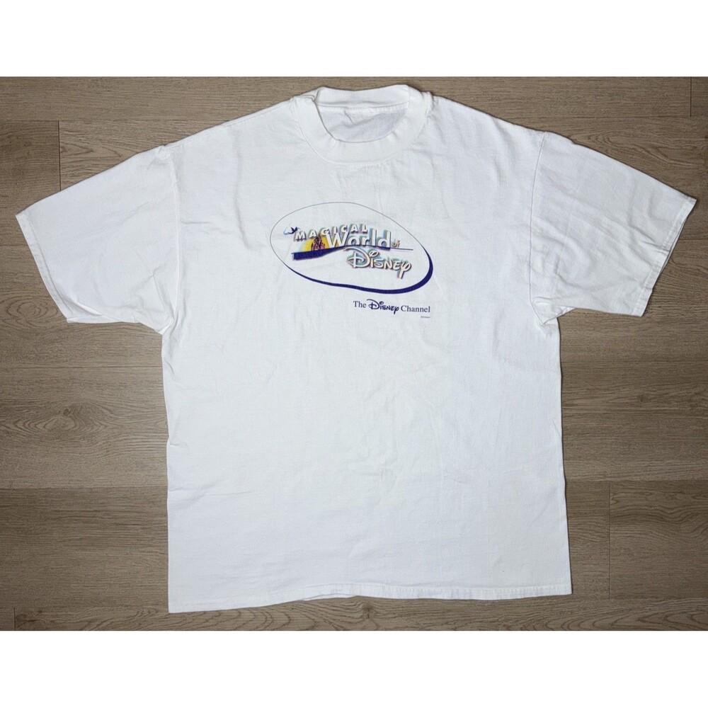 Vintage Magical World of Disney T Shirt Single Stitch White Disney Channel XL